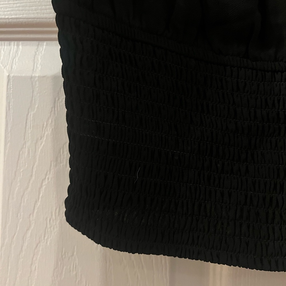 Dynamite Black Sheer Sleeve Blouse - Picture 6 of 7